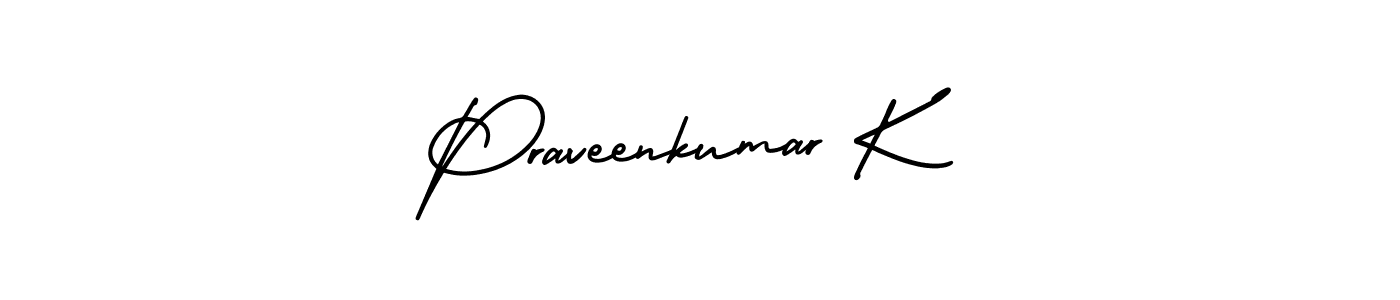 Design your own signature with our free online signature maker. With this signature software, you can create a handwritten (AmerikaSignatureDemo-Regular) signature for name Praveenkumar K. Praveenkumar K signature style 3 images and pictures png