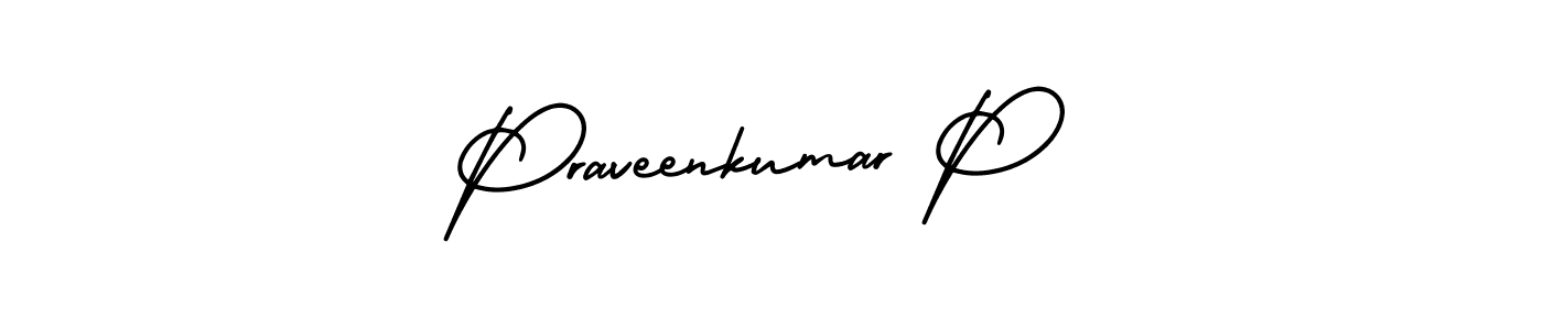 How to make Praveenkumar P signature? AmerikaSignatureDemo-Regular is a professional autograph style. Create handwritten signature for Praveenkumar P name. Praveenkumar P signature style 3 images and pictures png