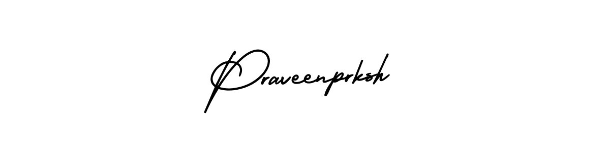 You should practise on your own different ways (AmerikaSignatureDemo-Regular) to write your name (Praveenprksh) in signature. don't let someone else do it for you. Praveenprksh signature style 3 images and pictures png