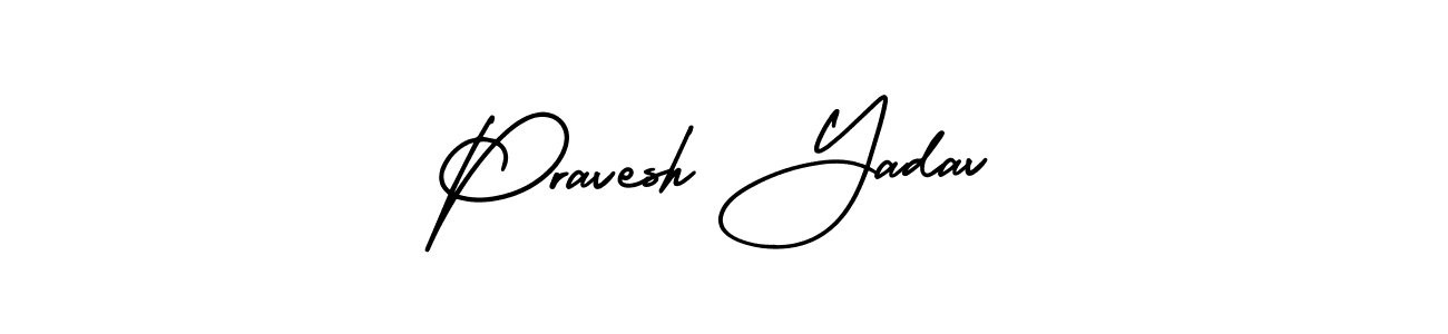 if you are searching for the best signature style for your name Pravesh Yadav. so please give up your signature search. here we have designed multiple signature styles  using AmerikaSignatureDemo-Regular. Pravesh Yadav signature style 3 images and pictures png