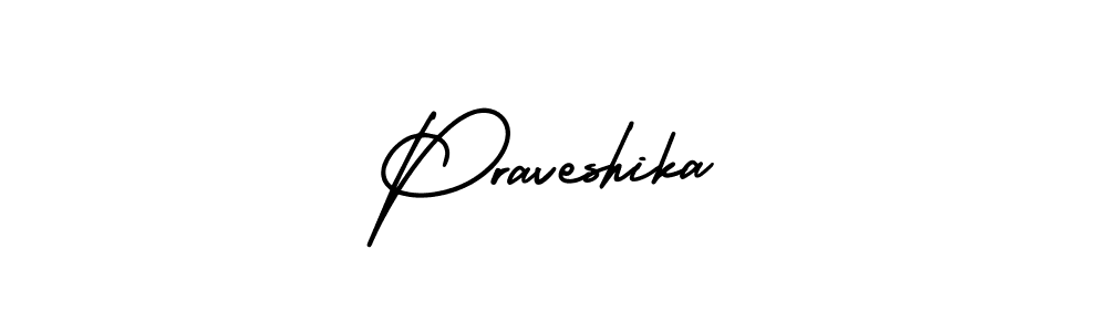 Create a beautiful signature design for name Praveshika. With this signature (AmerikaSignatureDemo-Regular) fonts, you can make a handwritten signature for free. Praveshika signature style 3 images and pictures png