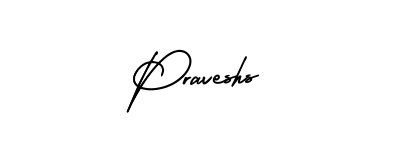 Praveshs stylish signature style. Best Handwritten Sign (AmerikaSignatureDemo-Regular) for my name. Handwritten Signature Collection Ideas for my name Praveshs. Praveshs signature style 3 images and pictures png