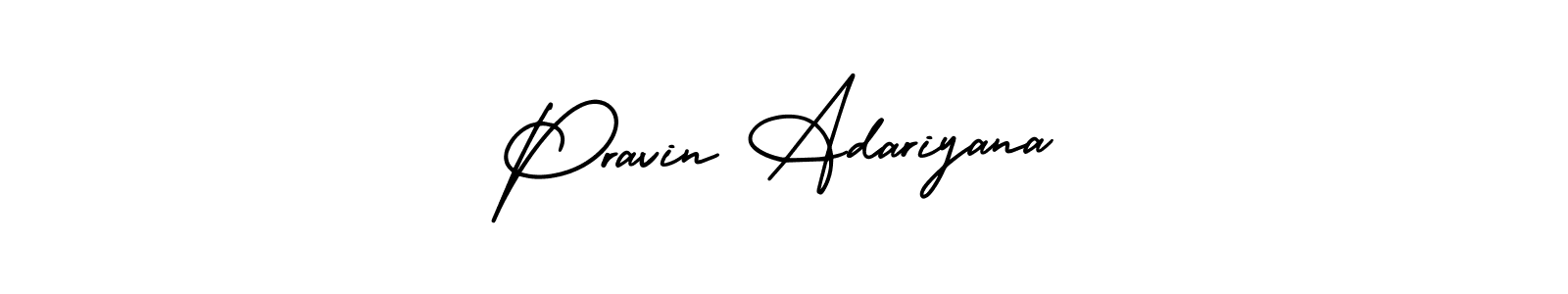 Make a short Pravin Adariyana signature style. Manage your documents anywhere anytime using AmerikaSignatureDemo-Regular. Create and add eSignatures, submit forms, share and send files easily. Pravin Adariyana signature style 3 images and pictures png