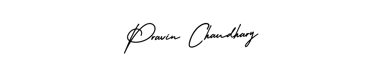 This is the best signature style for the Pravin Chaudhary name. Also you like these signature font (AmerikaSignatureDemo-Regular). Mix name signature. Pravin Chaudhary signature style 3 images and pictures png