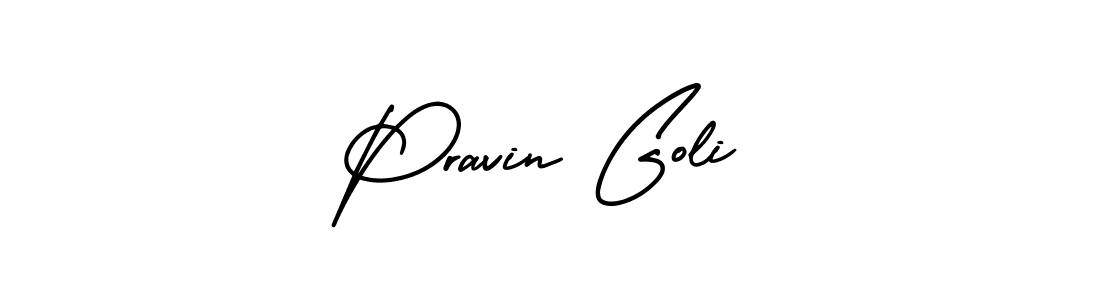 How to make Pravin Goli signature? AmerikaSignatureDemo-Regular is a professional autograph style. Create handwritten signature for Pravin Goli name. Pravin Goli signature style 3 images and pictures png