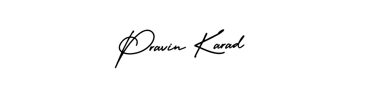 Make a short Pravin Karad signature style. Manage your documents anywhere anytime using AmerikaSignatureDemo-Regular. Create and add eSignatures, submit forms, share and send files easily. Pravin Karad signature style 3 images and pictures png