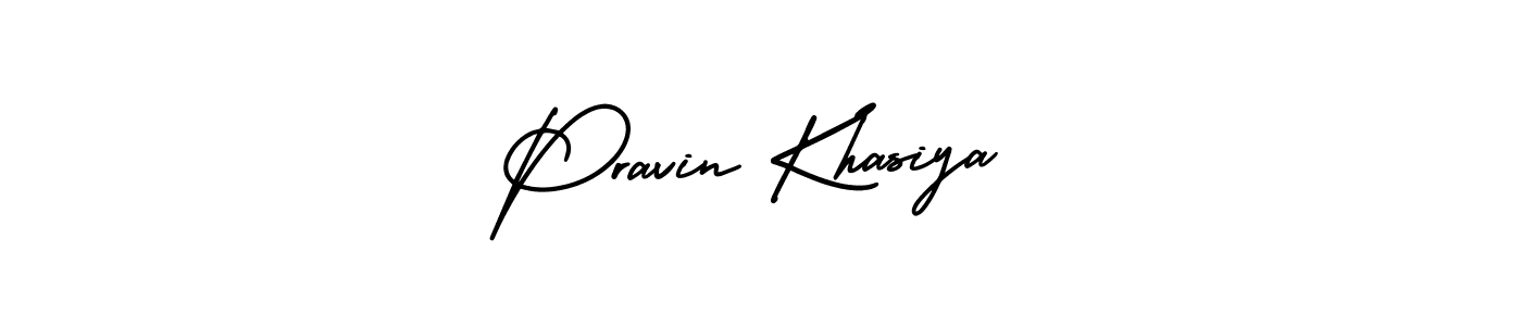 if you are searching for the best signature style for your name Pravin Khasiya. so please give up your signature search. here we have designed multiple signature styles  using AmerikaSignatureDemo-Regular. Pravin Khasiya signature style 3 images and pictures png