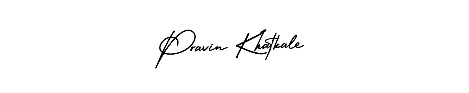 Pravin Khatkale stylish signature style. Best Handwritten Sign (AmerikaSignatureDemo-Regular) for my name. Handwritten Signature Collection Ideas for my name Pravin Khatkale. Pravin Khatkale signature style 3 images and pictures png