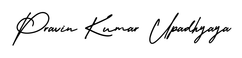 Looking for an artistic signature for Pravin Kumar Upadhyaya? The AmerikaSignatureDemo-Regular calligraphy style gives a sophisticated flow suitable for business cards and emails. Pravin Kumar Upadhyaya signature style 3 images and pictures png
