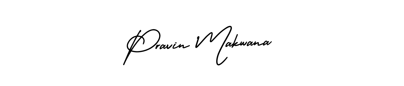 How to make Pravin Makwana name signature. Use AmerikaSignatureDemo-Regular style for creating short signs online. This is the latest handwritten sign. Pravin Makwana signature style 3 images and pictures png
