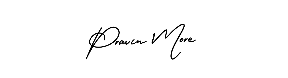 How to make Pravin More name signature. Use AmerikaSignatureDemo-Regular style for creating short signs online. This is the latest handwritten sign. Pravin More signature style 3 images and pictures png