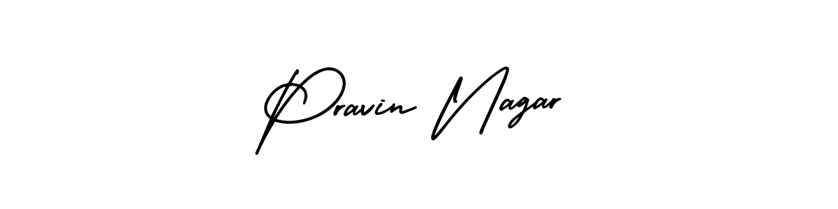 This is the best signature style for the Pravin Nagar name. Also you like these signature font (AmerikaSignatureDemo-Regular). Mix name signature. Pravin Nagar signature style 3 images and pictures png