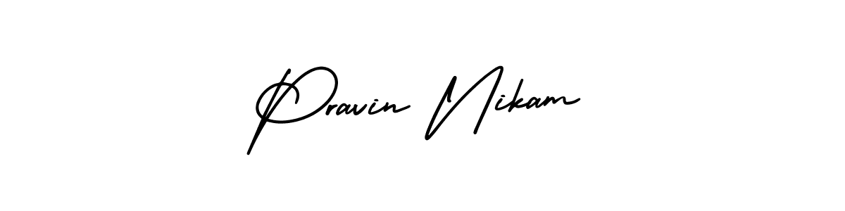 Similarly AmerikaSignatureDemo-Regular is the best handwritten signature design. Signature creator online .You can use it as an online autograph creator for name Pravin Nikam. Pravin Nikam signature style 3 images and pictures png