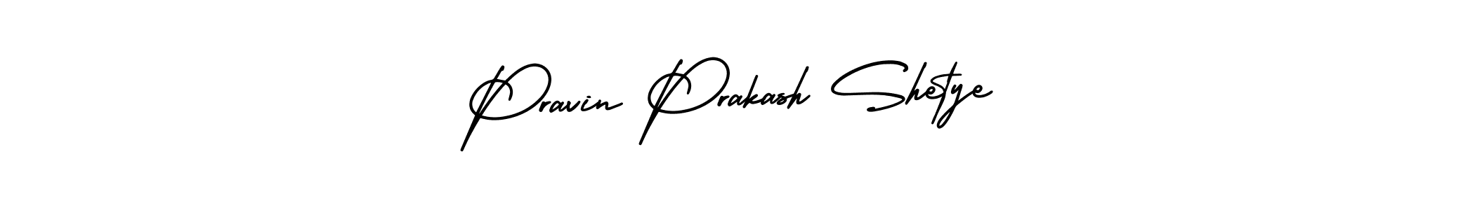 The best way (AmerikaSignatureDemo-Regular) to make a short signature is to pick only two or three words in your name. The name Pravin Prakash Shetye include a total of six letters. For converting this name. Pravin Prakash Shetye signature style 3 images and pictures png