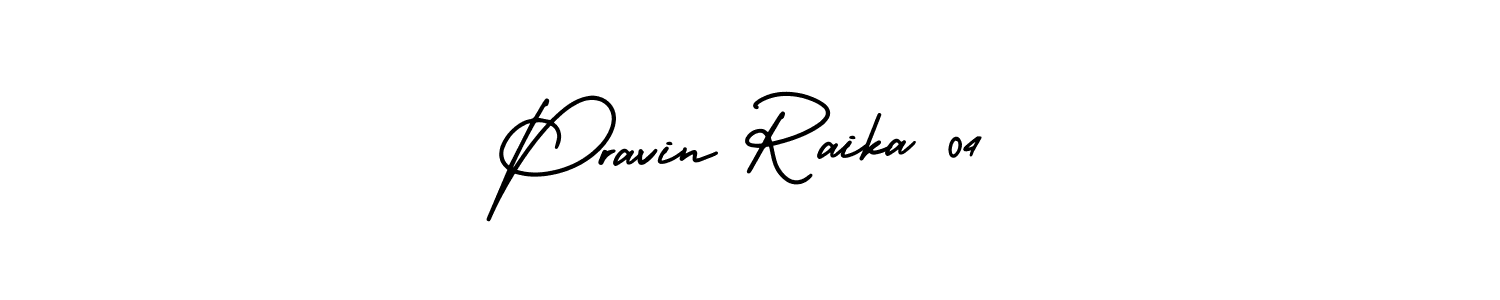 How to make Pravin Raika 04 name signature. Use AmerikaSignatureDemo-Regular style for creating short signs online. This is the latest handwritten sign. Pravin Raika 04 signature style 3 images and pictures png