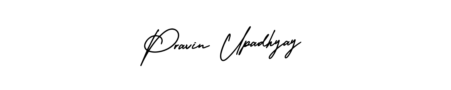 Create a beautiful signature design for name Pravin Upadhyay. With this signature (AmerikaSignatureDemo-Regular) fonts, you can make a handwritten signature for free. Pravin Upadhyay signature style 3 images and pictures png