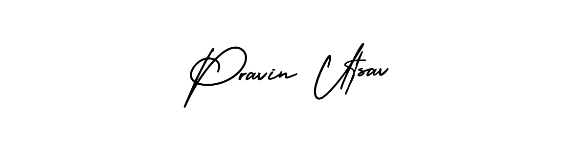 How to make Pravin Utsav signature? AmerikaSignatureDemo-Regular is a professional autograph style. Create handwritten signature for Pravin Utsav name. Pravin Utsav signature style 3 images and pictures png
