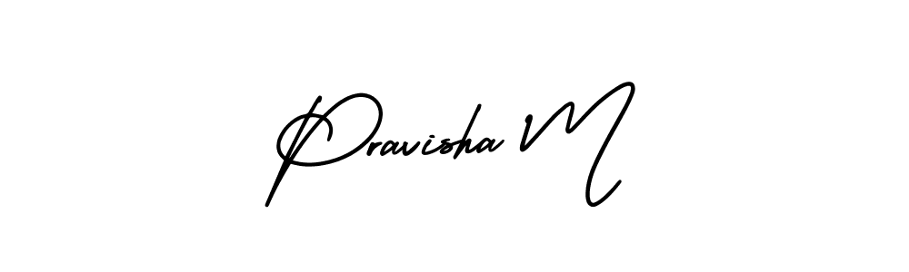 It looks lik you need a new signature style for name Pravisha M. Design unique handwritten (AmerikaSignatureDemo-Regular) signature with our free signature maker in just a few clicks. Pravisha M signature style 3 images and pictures png