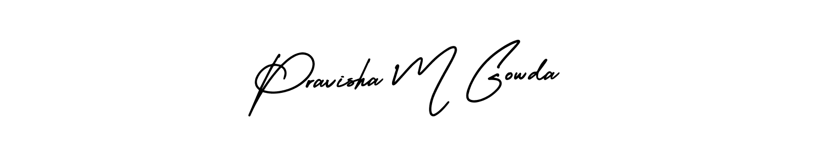 Pravisha M Gowda stylish signature style. Best Handwritten Sign (AmerikaSignatureDemo-Regular) for my name. Handwritten Signature Collection Ideas for my name Pravisha M Gowda. Pravisha M Gowda signature style 3 images and pictures png