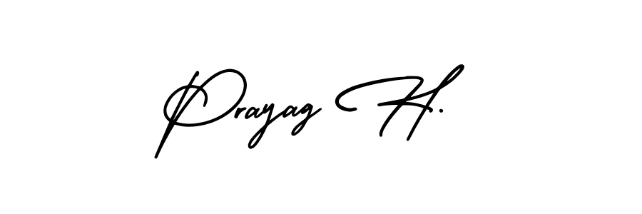 Make a beautiful signature design for name Prayag H.. With this signature (AmerikaSignatureDemo-Regular) style, you can create a handwritten signature for free. Prayag H. signature style 3 images and pictures png