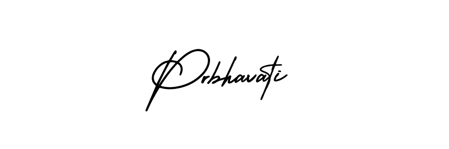 You should practise on your own different ways (AmerikaSignatureDemo-Regular) to write your name (Prbhavati) in signature. don't let someone else do it for you. Prbhavati signature style 3 images and pictures png