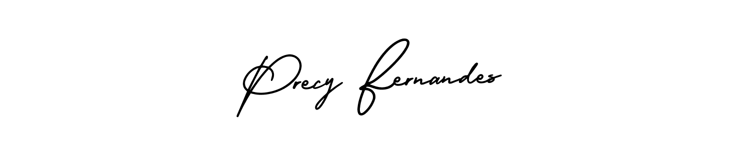 How to make Precy Fernandes name signature. Use AmerikaSignatureDemo-Regular style for creating short signs online. This is the latest handwritten sign. Precy Fernandes signature style 3 images and pictures png