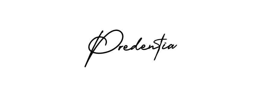 Use a signature maker to create a handwritten signature online. With this signature software, you can design (AmerikaSignatureDemo-Regular) your own signature for name Predentia. Predentia signature style 3 images and pictures png