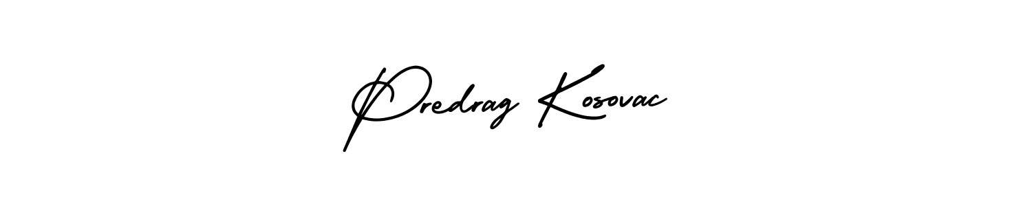 The best way (AmerikaSignatureDemo-Regular) to make a short signature is to pick only two or three words in your name. The name Predrag Kosovac include a total of six letters. For converting this name. Predrag Kosovac signature style 3 images and pictures png