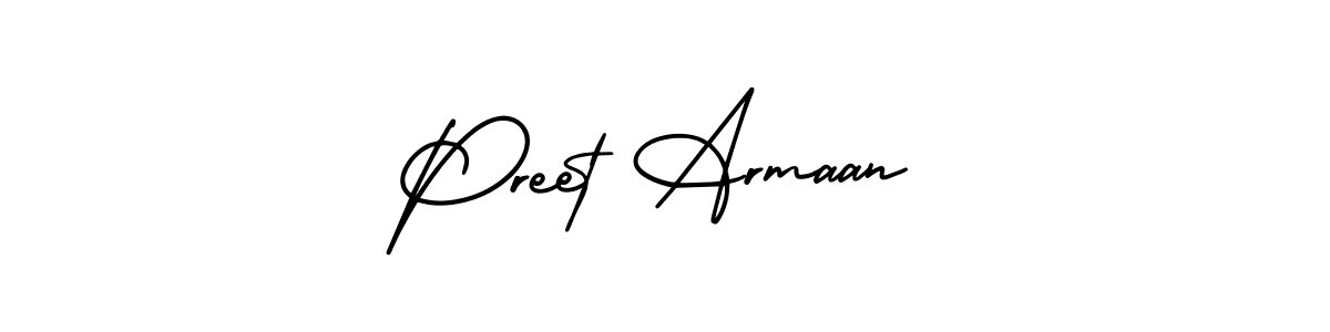 Make a beautiful signature design for name Preet Armaan. With this signature (AmerikaSignatureDemo-Regular) style, you can create a handwritten signature for free. Preet Armaan signature style 3 images and pictures png