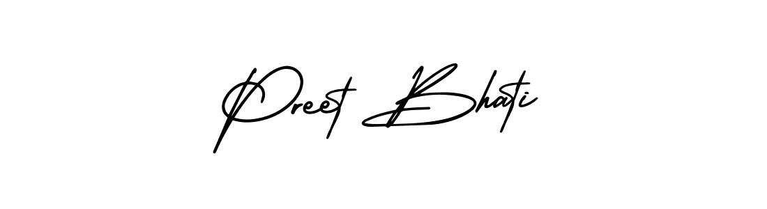 Create a beautiful signature design for name Preet Bhati. With this signature (AmerikaSignatureDemo-Regular) fonts, you can make a handwritten signature for free. Preet Bhati signature style 3 images and pictures png