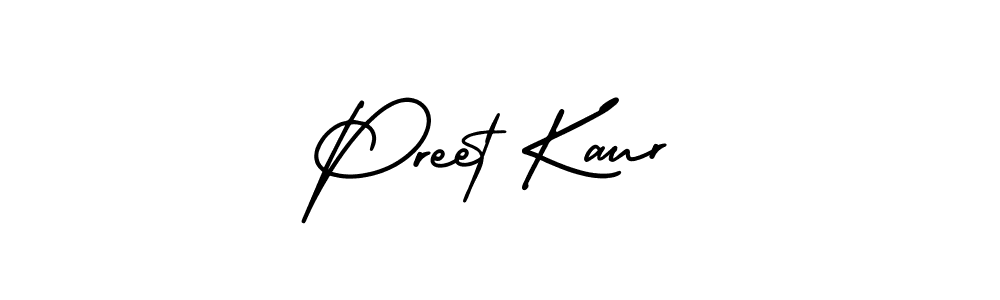 Make a beautiful signature design for name Preet Kaur. With this signature (AmerikaSignatureDemo-Regular) style, you can create a handwritten signature for free. Preet Kaur signature style 3 images and pictures png