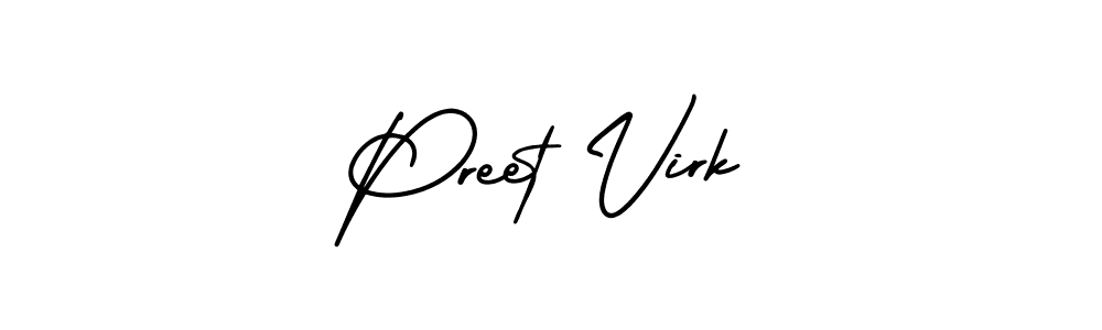 You should practise on your own different ways (AmerikaSignatureDemo-Regular) to write your name (Preet Virk) in signature. don't let someone else do it for you. Preet Virk signature style 3 images and pictures png