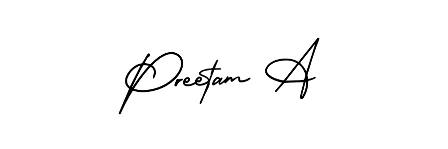 You can use this online signature creator to create a handwritten signature for the name Preetam A. This is the best online autograph maker. Preetam A signature style 3 images and pictures png