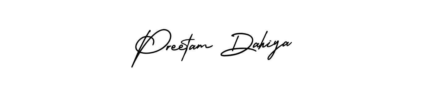 The best way (AmerikaSignatureDemo-Regular) to make a short signature is to pick only two or three words in your name. The name Preetam Dahiya include a total of six letters. For converting this name. Preetam Dahiya signature style 3 images and pictures png