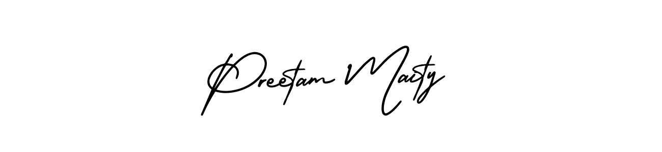 It looks lik you need a new signature style for name Preetam Maity. Design unique handwritten (AmerikaSignatureDemo-Regular) signature with our free signature maker in just a few clicks. Preetam Maity signature style 3 images and pictures png