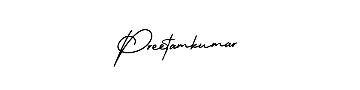 Design your own signature with our free online signature maker. With this signature software, you can create a handwritten (AmerikaSignatureDemo-Regular) signature for name Preetamkumar. Preetamkumar signature style 3 images and pictures png