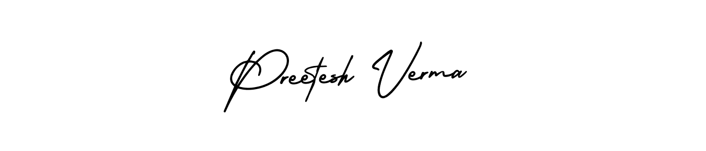 Design your own signature with our free online signature maker. With this signature software, you can create a handwritten (AmerikaSignatureDemo-Regular) signature for name Preetesh Verma. Preetesh Verma signature style 3 images and pictures png
