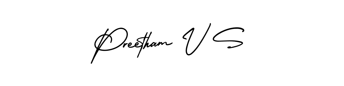 How to Draw Preetham V S signature style? AmerikaSignatureDemo-Regular is a latest design signature styles for name Preetham V S. Preetham V S signature style 3 images and pictures png