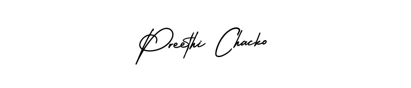 How to make Preethi Chacko name signature. Use AmerikaSignatureDemo-Regular style for creating short signs online. This is the latest handwritten sign. Preethi Chacko signature style 3 images and pictures png