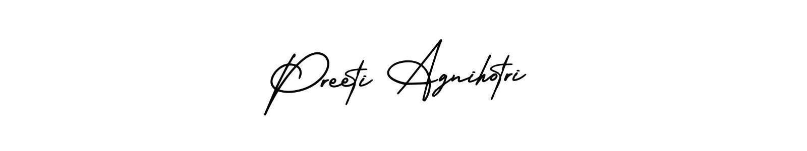 How to make Preeti Agnihotri signature? AmerikaSignatureDemo-Regular is a professional autograph style. Create handwritten signature for Preeti Agnihotri name. Preeti Agnihotri signature style 3 images and pictures png