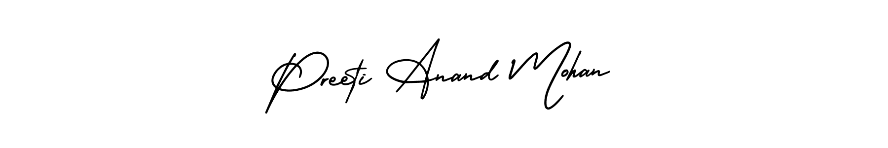 How to make Preeti Anand Mohan name signature. Use AmerikaSignatureDemo-Regular style for creating short signs online. This is the latest handwritten sign. Preeti Anand Mohan signature style 3 images and pictures png