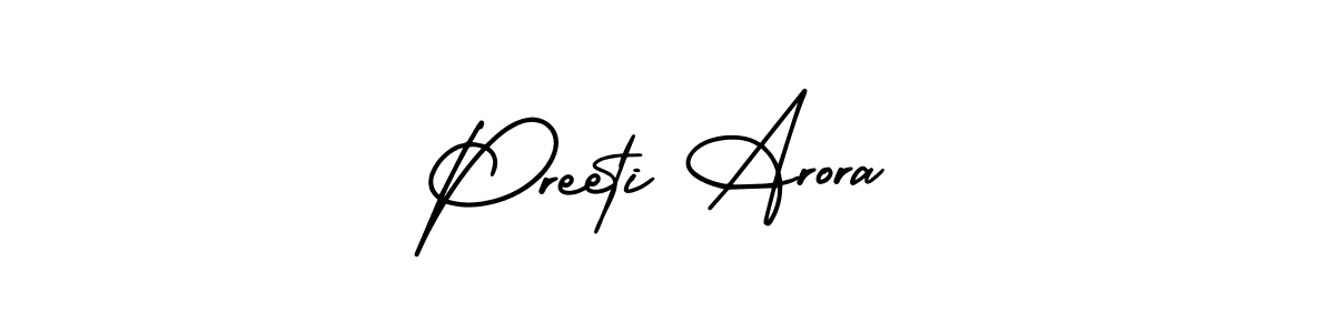 How to make Preeti Arora name signature. Use AmerikaSignatureDemo-Regular style for creating short signs online. This is the latest handwritten sign. Preeti Arora signature style 3 images and pictures png