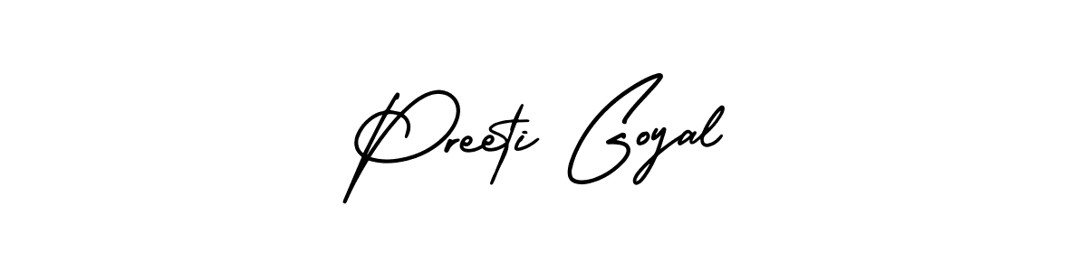 Also we have Preeti Goyal name is the best signature style. Create professional handwritten signature collection using AmerikaSignatureDemo-Regular autograph style. Preeti Goyal signature style 3 images and pictures png