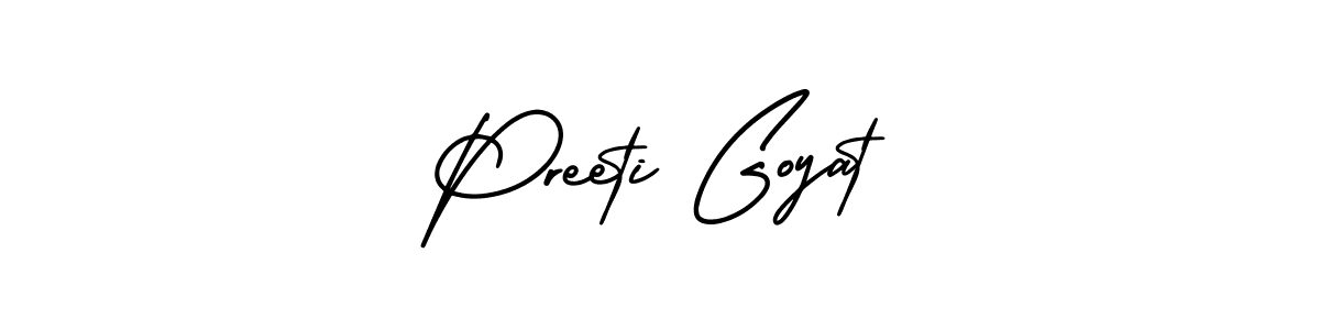 It looks lik you need a new signature style for name Preeti Goyat. Design unique handwritten (AmerikaSignatureDemo-Regular) signature with our free signature maker in just a few clicks. Preeti Goyat signature style 3 images and pictures png