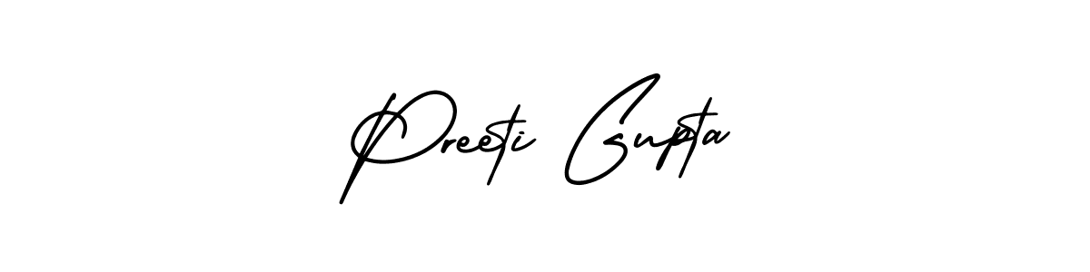 Make a beautiful signature design for name Preeti Gupta. With this signature (AmerikaSignatureDemo-Regular) style, you can create a handwritten signature for free. Preeti Gupta signature style 3 images and pictures png
