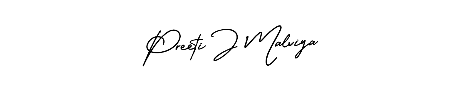 Use a signature maker to create a handwritten signature online. With this signature software, you can design (AmerikaSignatureDemo-Regular) your own signature for name Preeti J Malviya. Preeti J Malviya signature style 3 images and pictures png