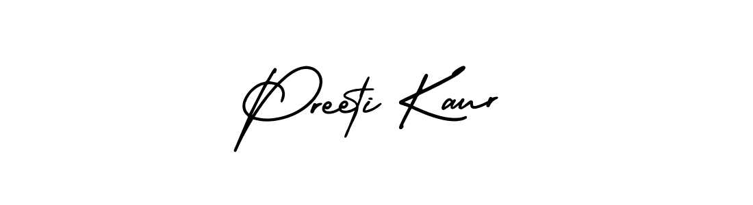 Design your own signature with our free online signature maker. With this signature software, you can create a handwritten (AmerikaSignatureDemo-Regular) signature for name Preeti Kaur. Preeti Kaur signature style 3 images and pictures png