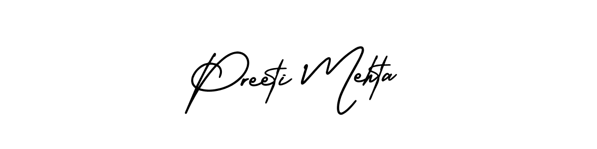 Preeti Mehta stylish signature style. Best Handwritten Sign (AmerikaSignatureDemo-Regular) for my name. Handwritten Signature Collection Ideas for my name Preeti Mehta. Preeti Mehta signature style 3 images and pictures png