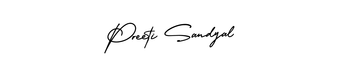 AmerikaSignatureDemo-Regular is a professional signature style that is perfect for those who want to add a touch of class to their signature. It is also a great choice for those who want to make their signature more unique. Get Preeti Sandyal name to fancy signature for free. Preeti Sandyal signature style 3 images and pictures png