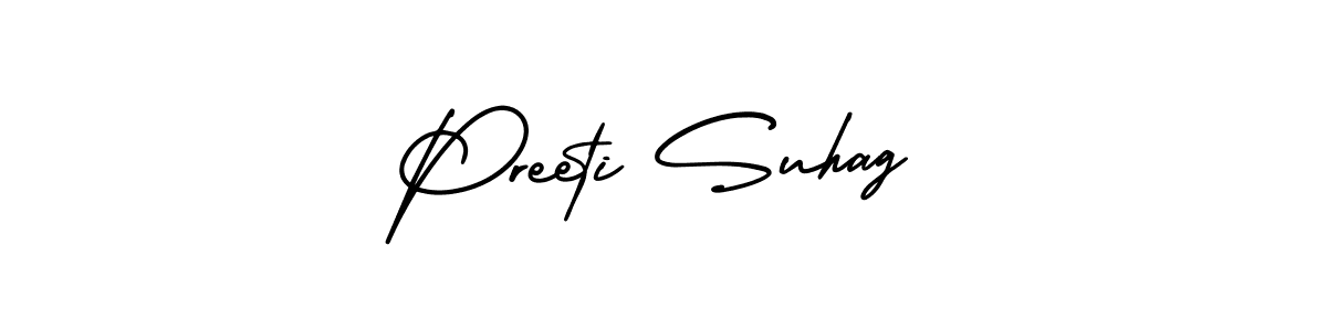 Make a beautiful signature design for name Preeti Suhag. With this signature (AmerikaSignatureDemo-Regular) style, you can create a handwritten signature for free. Preeti Suhag signature style 3 images and pictures png